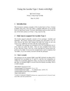 Using the Lucida Type 1 fonts with LATEX TEX Users Group http://tug.org/lucida May 14, [removed]