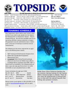 AUG[removed]The NDP Newsletter for NOAA Diving Supervisors and Divers Director - David Dinsmore, ([removed], [removed] Fax[removed]