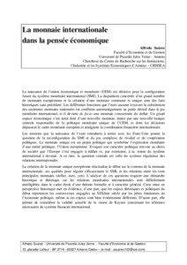 La monnaie internationale dans la pensée économique Alfredo Suárez