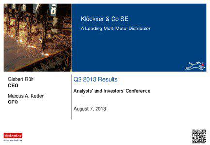 Klöckner & Co SE A Leading Multi Metal Distributor