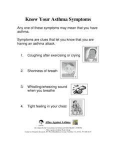 Know Your Asthma Symptoms Any one of these symptoms may mean that you have asthma. Symptoms are clues that let you know that you are having an asthma attack.