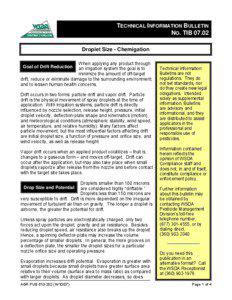 TECHNICAL INFORMATION BULLETIN NO. TIB[removed]Droplet Size - Chemigation