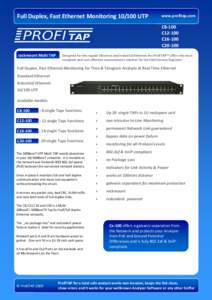 Full Duplex, Fast Ethernet MonitoringUTP  www.profitap.com C8-100 C12-100