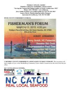 WEEKLY UPDATE: NORTH CAROLINA FISHERIES ASSOCIATION 