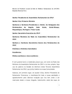 Microsoft Word - Texto 3 Discurso Presidente  cessante RM Deputada Maria das Neves