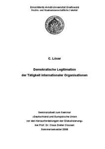 Ernst-Moritz-Arndt-Universität Greifswald Rechts- und Staatswissenschaftliche Fakultät