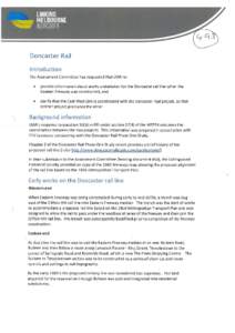 Doncaster Rail Introduction The Assessment Committee has requested that LMA to: )