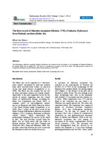 The first record of Maeotias marginata (Modeer, [removed]Cnidaria, Hydrozoa) from Finland, northern Baltic Sea