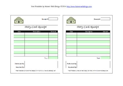 Free Petty Cash Receipts Printables