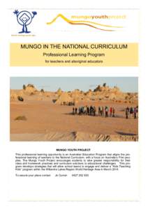 World Heritage youth logo  MUNGO IN THE NATIONAL CURRICULUM Professional Learning Program for teachers and aboriginal educators