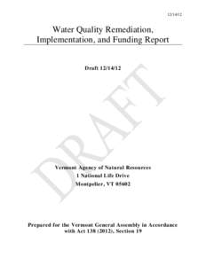 [removed]Water Quality Remediation, Implementation, and Funding Report  Draft[removed]