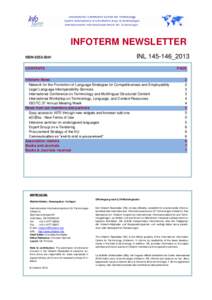 INFOTERM NEWSLETTER ISSN[removed]INL 145-146_2013  CONTENTS
