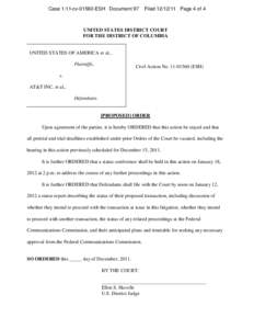 [Proposed] Order: U.S. and Plaintiff States v. AT&T Inc. et al.
