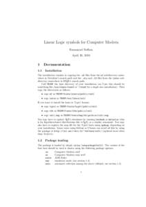 Linear Logic symbols for Computer Modern Emmanuel Beffara April 20, 2010 1