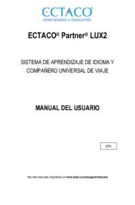 ECTACO Partner LUX2 - Manual del usuario