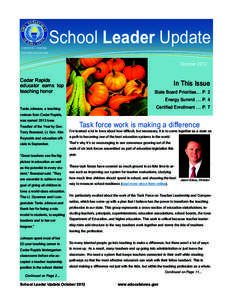 A MONTHLY JOURNAL  School Leader Update FOR IOWA EDUCATORS