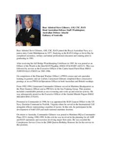 Microsoft Word - Rear Admiral Steve Gilmore Biography.doc