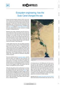 Ecosystem engineering: how the Suez Canal changed the sea PRESS RELEASES  EGU NEWS