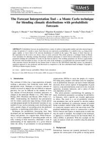 INTERNATIONAL JOURNAL OF CLIMATOLOGY Int. J. Climatol[removed]Published online in Wiley InterScience (www.interscience.wiley.com) DOI: [removed]joc[removed]The Forecast Interpretation Tool – a Monte Carlo technique