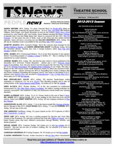 TSNews Volume 16 #6 4 JanuaryTHEATRE SCHOOL NEWS