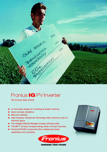 Technology / Fronius International GmbH / Fronius / Solar inverter / Inverter / Photovoltaic system / Electrical engineering / Photovoltaics / Electromagnetism