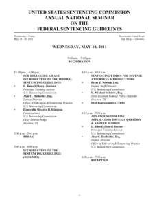 2011 U.S. Sentencing Commission Annual National Training Seminar Agenda