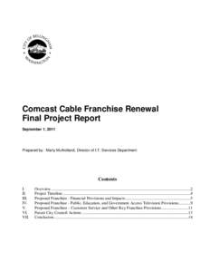 Comcast Cable Franchise Renewal Final Project Report - City of Bellingham, WA