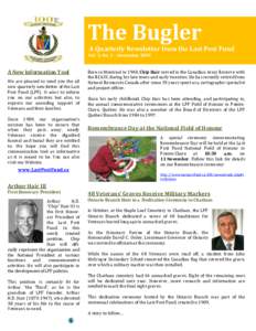 The Bugler  A Quarterly Newsletter from the Last Post Fund Vol. 1, No. 1 – November 2009