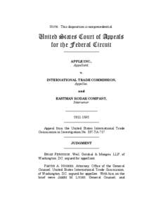 NOTE: This disposition is nonprecedential.  United States Court of Appeals for the Federal Circuit ______________________ APPLE INC.,