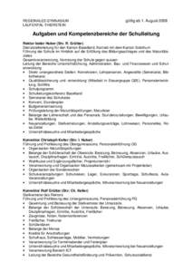 REGIONALES GYMNASIUM LAUFENTAL-THIERSTEIN gültig ab 1. August[removed]Aufgaben und Kompetenzbereiche der Schulleitung