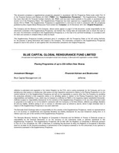 1 This document comprises a supplementary prospectus prepared in accordance with the Prospectus Rules made under Part VI of the Financial Services and Markets Act 2000 (“FSMA”) (the 