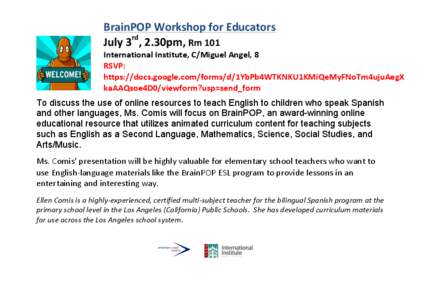 English as a foreign or second language / Education / BrainPOP / Curriculum