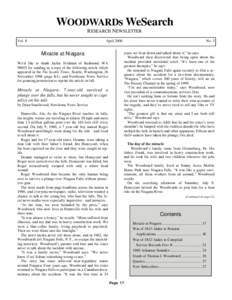 WOODWARDs WeSearch RESEARCH NEWSLETTER Vol. 8 April 2000