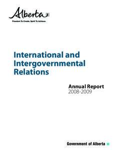 International and Intergovernmental Relations Annual Report[removed]