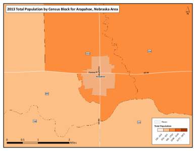 ´  2013 Total Population by Census Block for Arapahoe, Nebraska Area 996