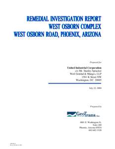 Prepared for  United Industrial Corporation c/o Mr. Stanley Spracker Weil Gotshal & Manges, LLP 1501 K Street NW