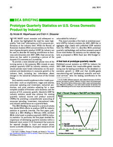 Prototype Quartery Statistics on U.S. Gross Domestic Product by Industry