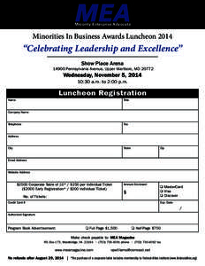 MEA  Minority Enterprise Advocate Minorities In Business Awards Luncheon 2014