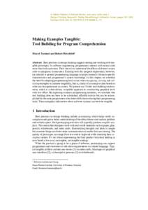 In Hasso Plattner, Christoph Meinel, and Larry Leifer (eds.) Design Thinking Research: Taking Breakthrough Innovation Home (pagesSpringerdoi:3_11) Making Examples Tangible: Tool B