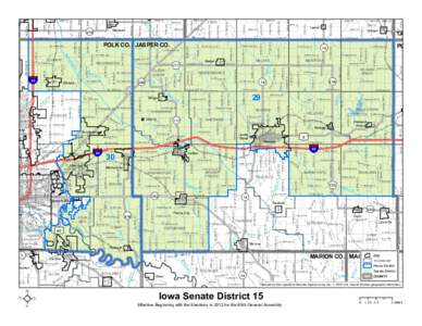Iowa Senate District 15  Effective Beginning with the Elections in 2012 for the 85th General Assembly Highway T38 S