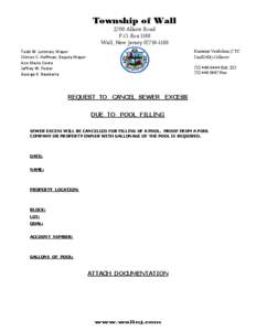 Township of Wall 2700 Allaire Road P.O. Box 1168 Wall, New Jersey[removed]Kammie Verdolina, CTC Tax/Utility Collector