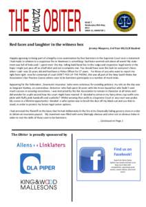 ISSUE 7 Wednesday 30th May, 2012 WEEK 13, SEMESTER 1  Red faces and laughter in the witness box