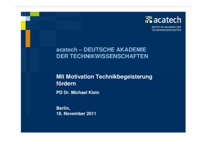 Microsoft PowerPoint - Vortrag von PD Dr. Michael Klein_acatech [Schreibgeschützt]