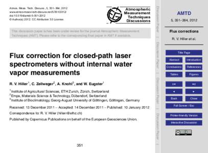 Atmospheric Measurement Techniques Discussions  AMTD