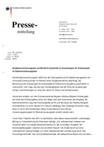 Pressemitteilung  HAUSANSCHRIFT F ri e d ri c h - E b e r t - A l l e eBonn