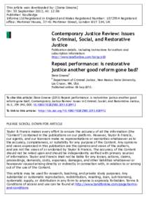 This article was downloaded by: [Dana Greene] On: 30 September 2013, At: 12:06 Publisher: Routledge Informa Ltd Registered in England and Wales Registered Number: Registered office: Mortimer House, 37-41 Mortimer