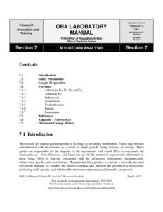 Zearalenone / Ochratoxin A / AOAC International / Trichothecene / Chromatography / Ochratoxin / Mold growth /  assessment /  and remediation / Sample / Chemistry / Mycotoxins / Aflatoxin