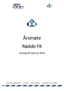 Årsmøte Rødde FK Onsdag 26.februar 2014