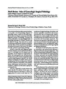 Annals of Clinical & Laboratory Science, vol. 31, no. 4, [removed]Book Review: Atlas of Gynecologic Surgical Pathology Authors: Philip B. Clement1 and Robert H. Young2