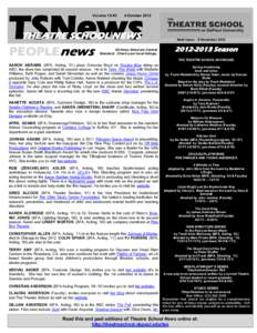 TSNews Volume 16 #3 4 OctoberTHEATRE SCHOOL NEWS